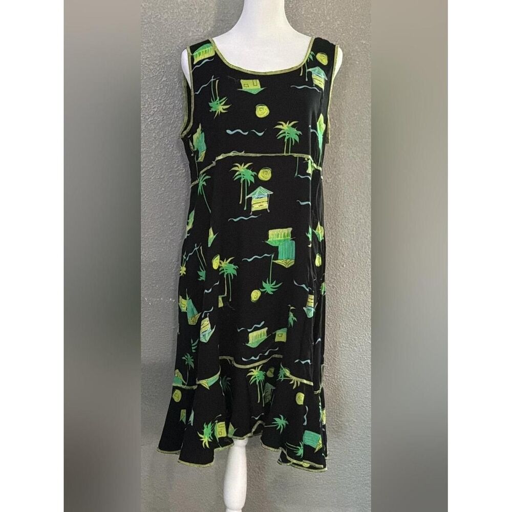 Paradiso Women's Black and Green Dress